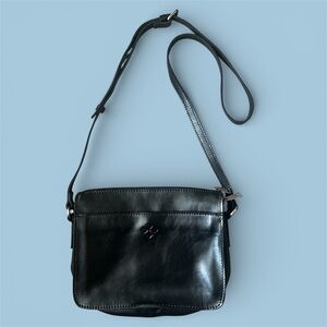 Patricia Nash Leather Crossbody Purse Shoulder Bag Black
